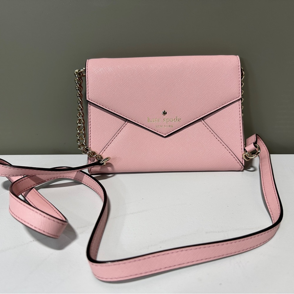 Kate Spade Pink Leather Envelope crossbody bag